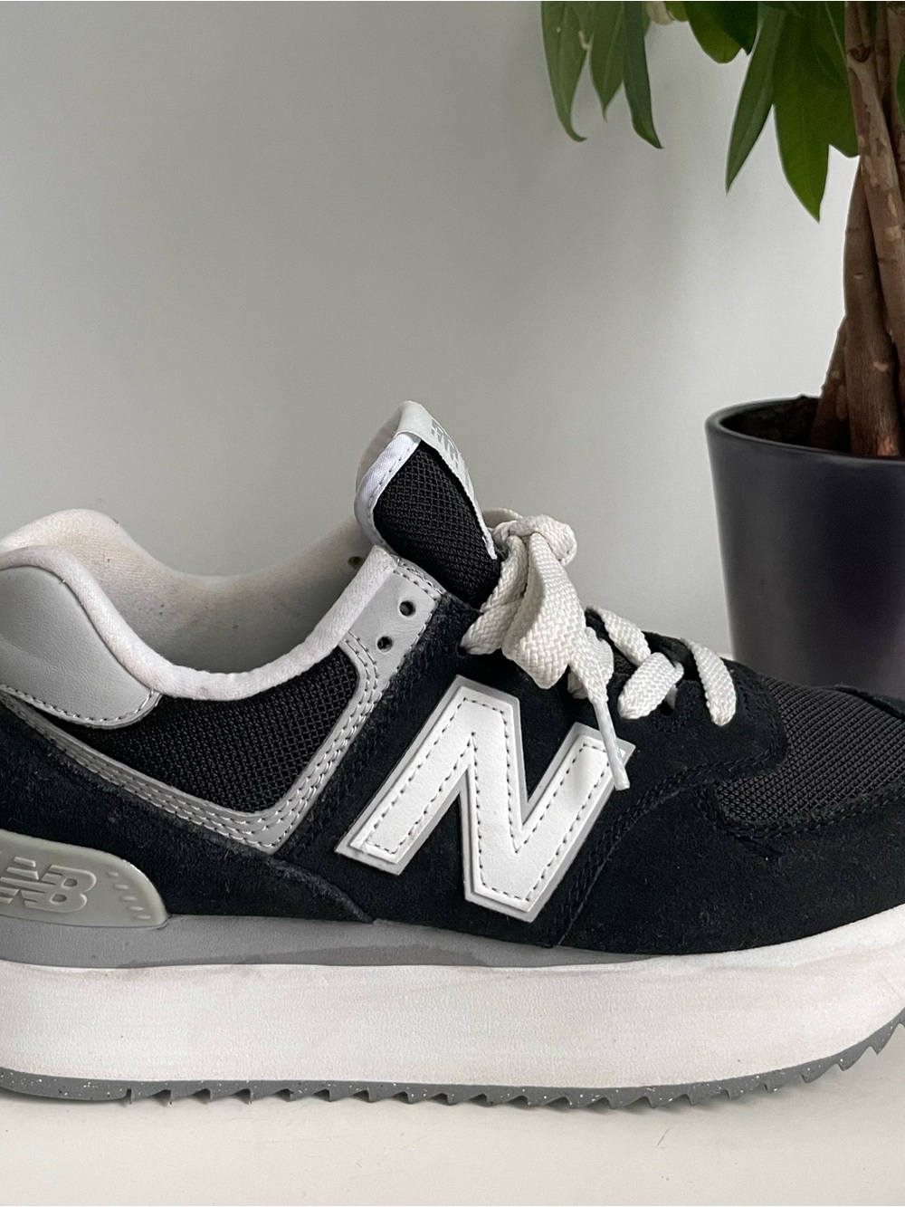 Women Size 8.5 New Balance 574 Plus
Black Grey Platform Thick Sole Shoes